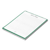 Flesgroene rand en hart aangepast script gelinieer notitieblok (Linkerzijde)