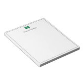 Flesgroene strik rand schrift aangepaste naam schr notitieblok (Schuin)