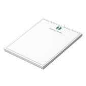 Flesgroene strik rand schrift aangepaste naam schr notitieblok (Linkerzijde)