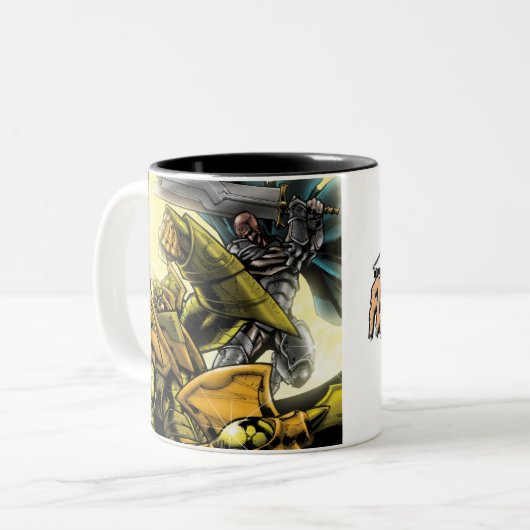 Flesh and Steel V2 design koffieontwerp mok (Voorkant links)