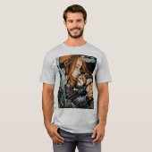 Flesh and Steel V4 design grijs t-shirt (Voorkant volledig)