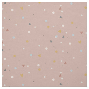 Flesh Heart Dot Dusty Pink Gold Grey Baby Nursery Stof