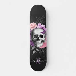  flesje Botanische bladeren Naam Monogram Persoonlijk Skateboard