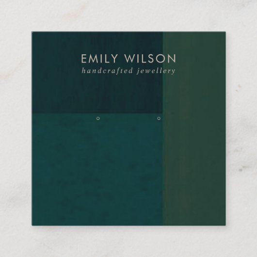 FLESJE GROENE KLEURENBLOK STUD OORBEL DISPLAY KAAR VIERKANTE VISITEKAARTJE (Voorkant)