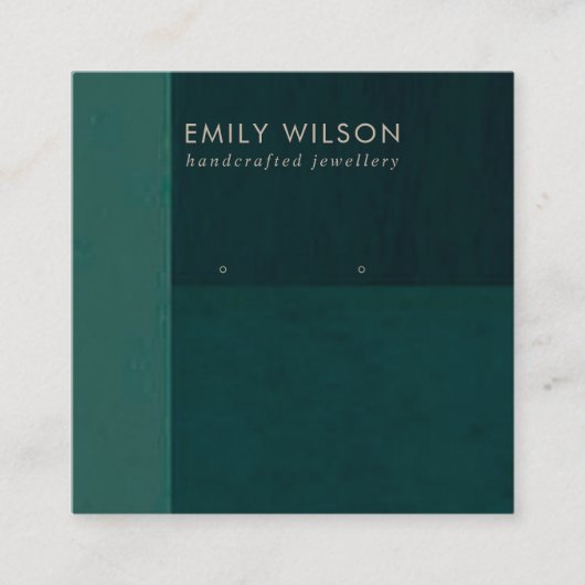 FLESJE GROENE KLEURENBLOK STUD OORBEL DISPLAY KAAR VIERKANTE VISITEKAARTJE (Voorkant)