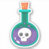 Flesje met doodshoofd sticker (Voorkant)