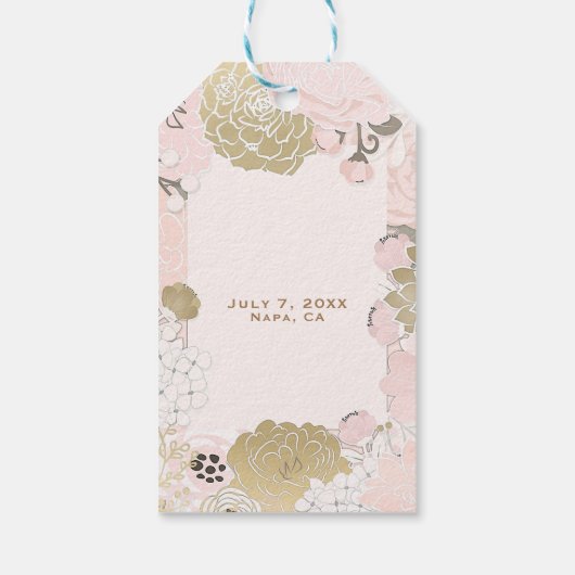  flesje met geblindeerde glazen bleekroze en goud cadeaulabel (Achterkant)