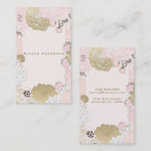  flesje met geblindeerde glazen bleekroze en goud visitekaartje (Voorkant / Achterkant)