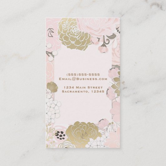  flesje met geblindeerde glazen bleekroze en goud visitekaartje (Achterkant)