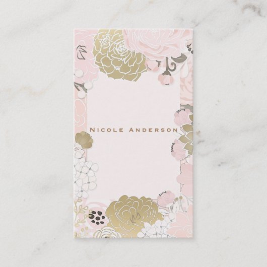  flesje met geblindeerde glazen bleekroze en goud visitekaartje (Voorkant)