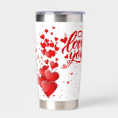 Flesje met liefdesboodschap geïsoleerde drinkbeker (Links)