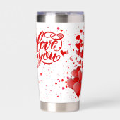 Flesje met liefdesboodschap geïsoleerde drinkbeker (Voorkant)