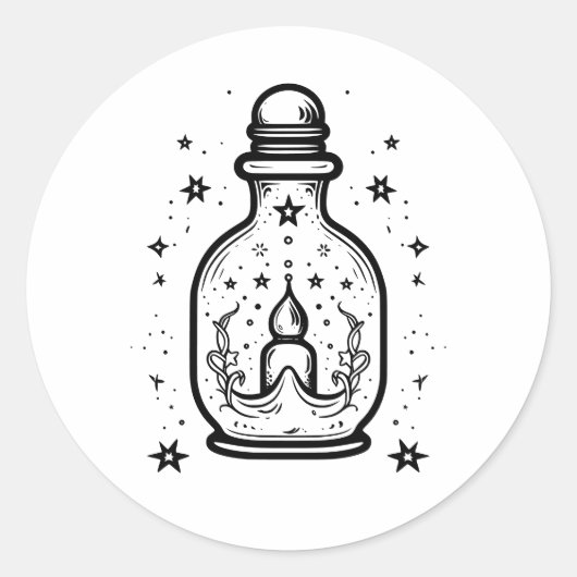 flesje ronde sticker (Voorkant)