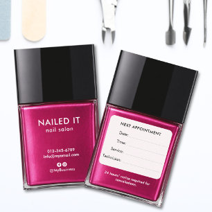 Flesje Roze Nagellak Nagelsalon Afspraak Afsprakenkaartje