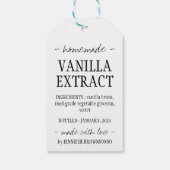 Flesje vanille-extract zelfgemaakt eenvoudig cadeaulabel (Achterkant)