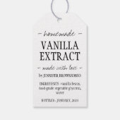 Flesje vanille-extract zelfgemaakte merk cadeaulabel (Achterkant)