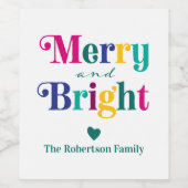 Flesje voor prettige kerstfeestdagen wijn etiket (Enkel label)