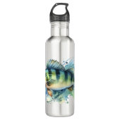 Flesje - Waterverf Serie: Perch Waterfles (Voorkant)