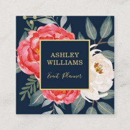 flesje/zeemoud rood goud vierkante visitekaartje