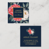  flesje/zeemoud rood goud vierkante visitekaartje (Voorkant / Achterkant)