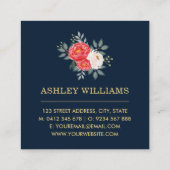  flesje/zeemoud rood goud vierkante visitekaartje (Achterkant)