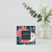  flesje/zeemoud rood goud vierkante visitekaartje (Staand voorkant)