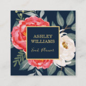  flesje/zeemoud rood goud vierkante visitekaartje (Voorkant)