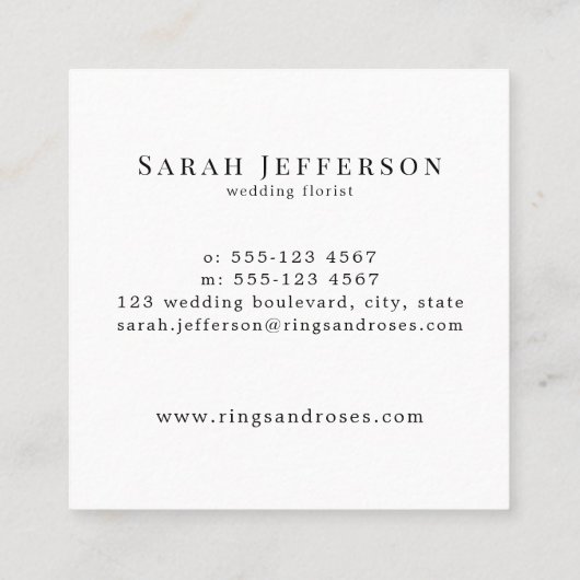  flesjes Elegant Gold Swirl White Vierkante Visitekaartje (Achterkant)