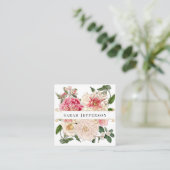  flesjes Elegant Gold Swirl White Vierkante Visitekaartje (Staand voorkant)