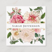  flesjes Elegant Gold Swirl White Vierkante Visitekaartje (Voorkant)