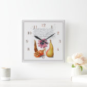 flesjes en bloemen vierkante klok (Huis)