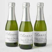 Flesjes etiketten - Celebration Silver Sparkle (Flessen)