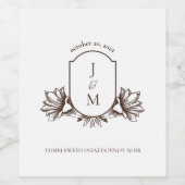  flesjesmonogram waslabel wijn etiket (Enkel label)