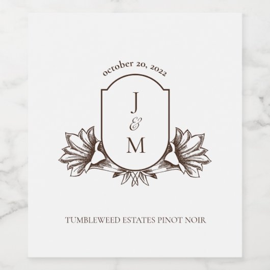  flesjesmonogram waslabel wijn etiket (Enkel label)