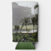 FLESKOELER/PALMBOMEN EN ZILVERACHTIGE OCEAAN BIJ S SELTZER BLIKJESKOELER (Voorkant)