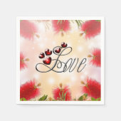 Fleskwastbloem En Liefde Servet (Voorkant)