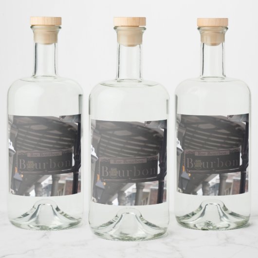 Fleslabel Bourbon Street Sign Likeurfles Etiket (Flessen)