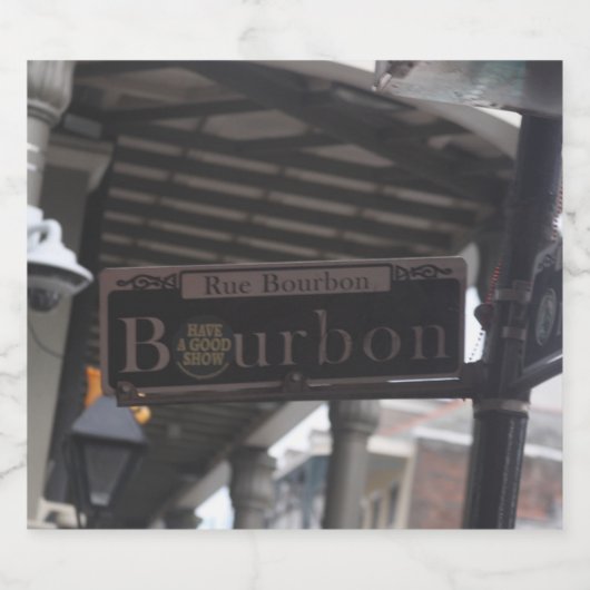 Fleslabel Bourbon Street Sign Likeurfles Etiket (Enkel label)