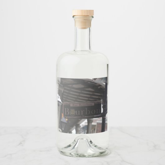 Fleslabel Bourbon Street Sign Likeurfles Etiket (Voorkant)