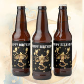 Fleslabel Happy Birthday Scorpio Beer Bier Etiket