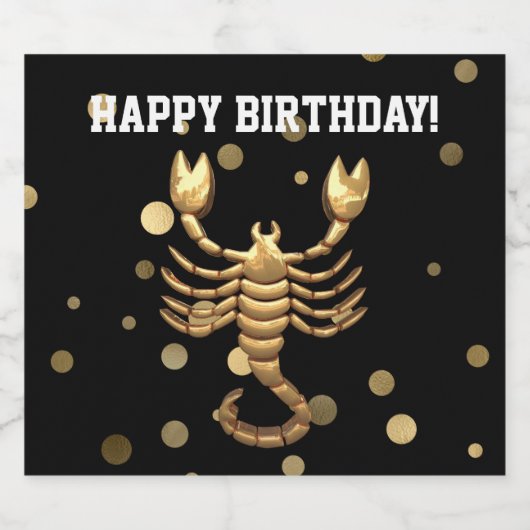Fleslabel Happy Birthday Scorpio Beer Bier Etiket (Enkel label)