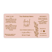 Fleslabel voor botanische roze etherische olie etiket (Voorkant)