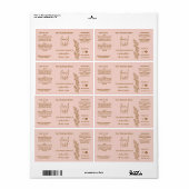 Fleslabel voor botanische roze etherische olie etiket (Full Sheet)