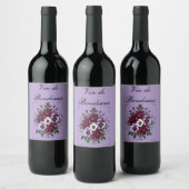 Fleslabels Boeket Viooltjes Wijn Etiket (Flessen)