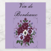 Fleslabels Boeket Viooltjes Wijn Etiket (Enkel label)