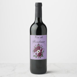 Fleslabels Boeket Viooltjes Wijn Etiket