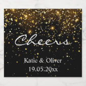 Fleslabels - Celebration Gold Glitter Sparkling Wijnetiket (Enkel label)