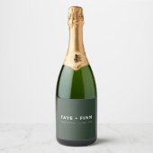 Fleslabels Huwelijk | Scandi Champagne Label Sparkling Wijnetiket (Voorkant)