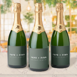 Fleslabels Huwelijk | Scandi Champagne Label Sparkling Wijnetiket