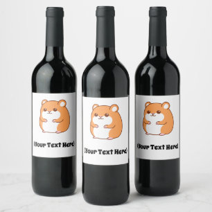 Fleslabels voor Happy Hamster Wijn Etiket